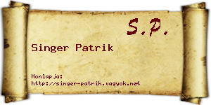 Singer Patrik névjegykártya