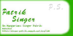 patrik singer business card